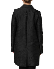 Dolce & Gabbana Black Single Breasted Trench Coat Jacket