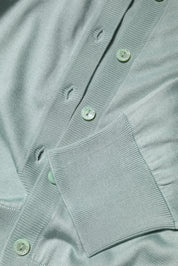 Dolce & Gabbana Light Green Silk Button Down Cardigan Sweater