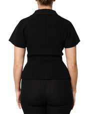 Dolce & Gabbana Black Wool Double Breasted Coat Jacket