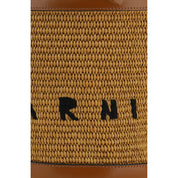 Marni Brown Cotton Backet Bag
