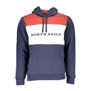 North Sails Blue Cotton Men Sweater with Hood