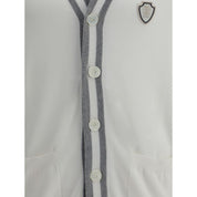 Brunello Cucinelli White Cotton Cardigan