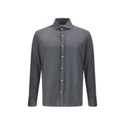 Brunello Cucinelli Gray Silk Shirt