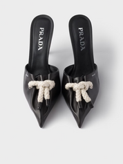 Prada Black Nappa Leather Rope Detail  Sandals