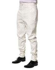 Dolce & Gabbana White Nylon Tapered Dress Men Pants
