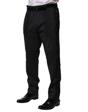 Dolce & Gabbana Black Cotton Dress Slim Formal Pants