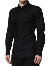 Dolce & Gabbana Black GOLD Long Sleeves Dress Formal Shirt