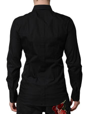 Dolce & Gabbana Black GOLD Long Sleeves Dress Formal Shirt