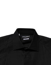 Dolce & Gabbana Black GOLD Long Sleeves Dress Formal Shirt
