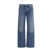 Agolde Blue Cotton Straight-Leg Jeans