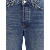 Agolde Blue Cotton Straight-Leg Jeans