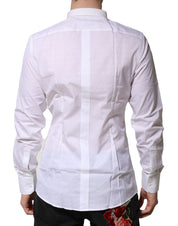 Dolce & Gabbana White Cotton GOLD Long Sleeves Formal Shirt