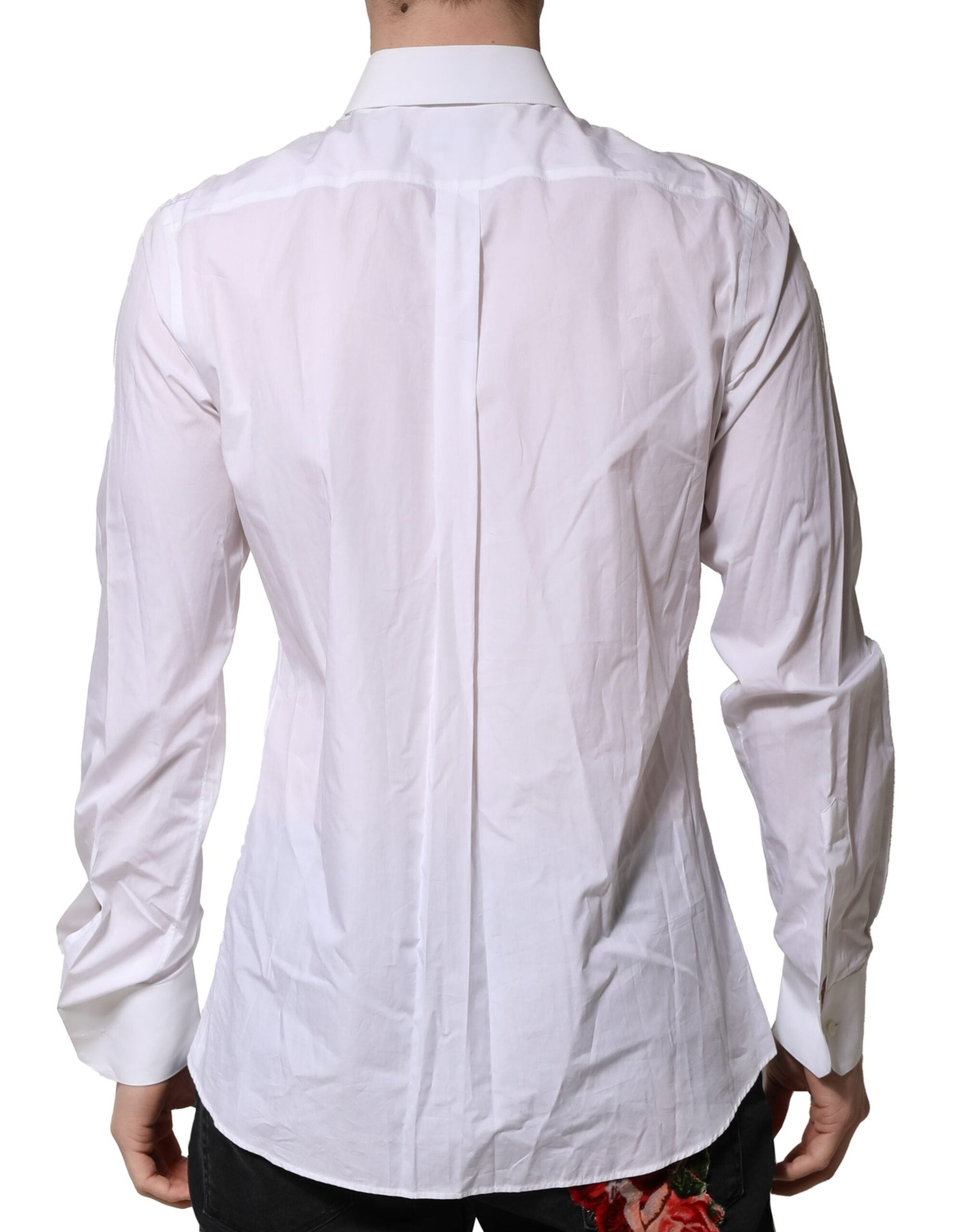 Dolce & Gabbana White MARTINI Long Sleeves Men Formal Shirt