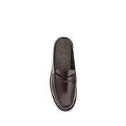 Brunello Cucinelli Brown Calf Leather Bos Taurus Slip-On Loafers