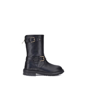 Dolce & Gabbana Black Calf Leather Bos Taurus Lace-Up Boots