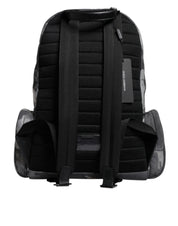 Dolce & Gabbana Gray Cotton Camouflage Logo Plaque Backpack Bag