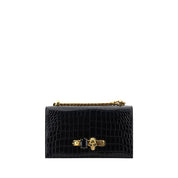 Alexander McQueen Black Calf Leather Bos Taurus Shoulder Bag