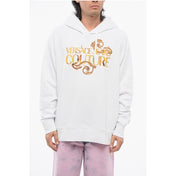 Versace JEANS COUTURE Brushed Cotton Hoodie with Printed Logo
