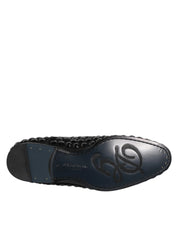 Dolce & Gabbana Black Suede Strass Derby Formal Shoes