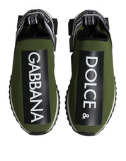 Dolce & Gabbana Green Black Slip On Sorrento Sneakers Shoes