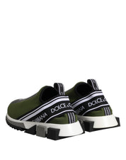 Dolce & Gabbana Green Black Slip On Sorrento Sneakers Shoes