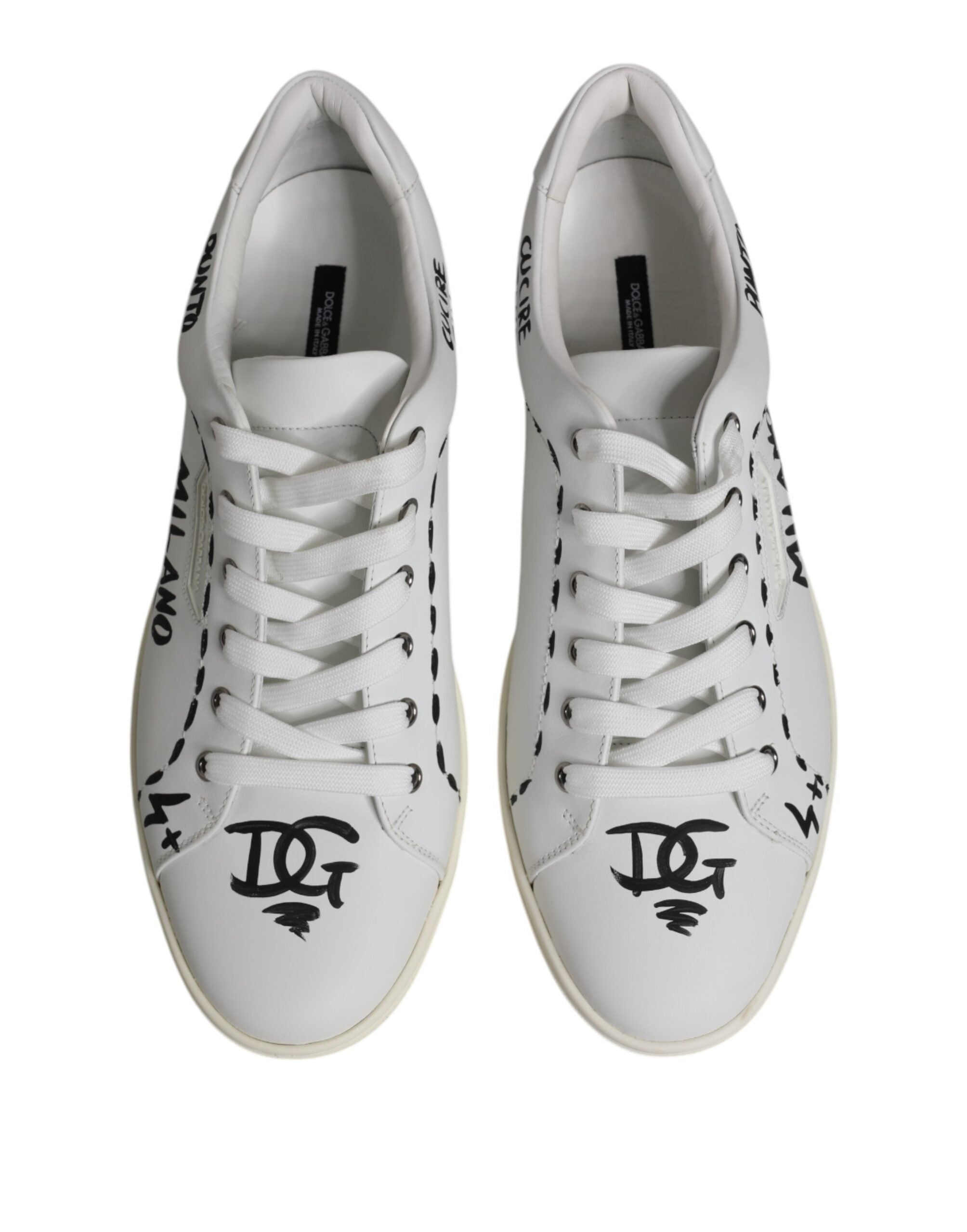 Dolce & Gabbana White London Calf Leather Men Sneakers Shoes