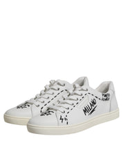 Dolce & Gabbana White London Calf Leather Men Sneakers Shoes