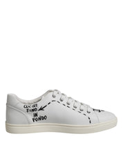 Dolce & Gabbana White London Calf Leather Men Sneakers Shoes