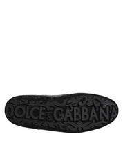 Dolce & Gabbana Black Exotic Leather Low Top Sneakers Shoes