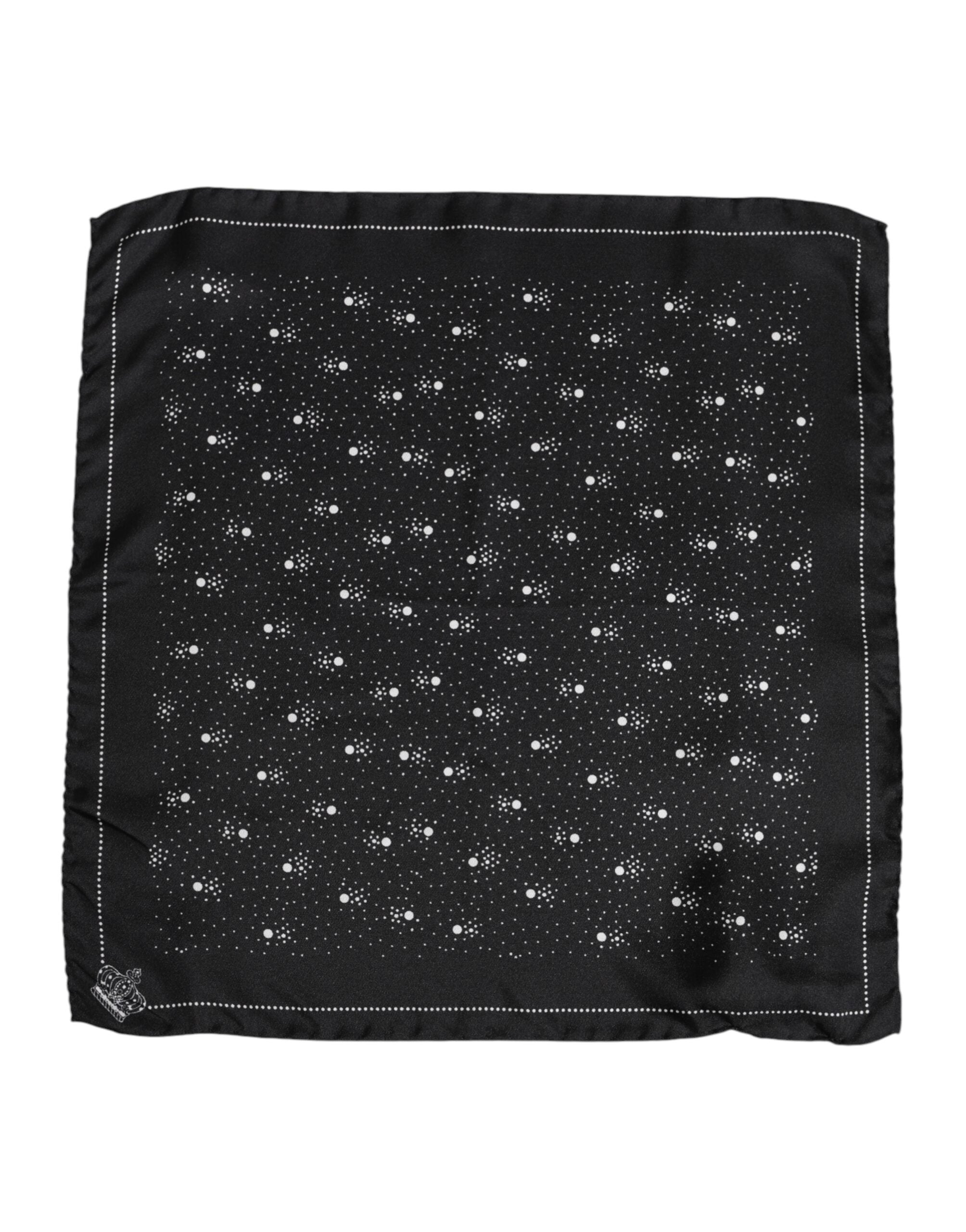 Dolce & Gabbana Black White Printed Square Men Foulard Scarf