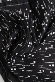 Dolce & Gabbana Black White Printed Square Men Foulard Scarf
