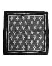 Dolce & Gabbana Black White Printed Square Foulard Scarf