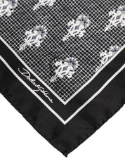 Dolce & Gabbana Black White Printed Square Foulard Scarf
