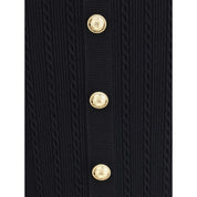 Balmain Gold Viscose Midi Skirt