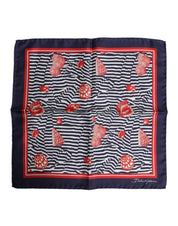 Dolce & Gabbana Multicolor Seashells Square Men Foulard Scarf