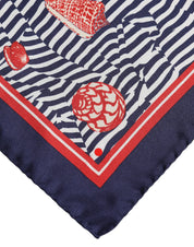 Dolce & Gabbana Multicolor Seashells Square Men Foulard Scarf