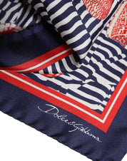 Dolce & Gabbana Multicolor Seashells Square Men Foulard Scarf