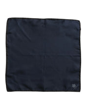 Dolce & Gabbana Blue DG Crown Silk Square Men Foulard Scarf