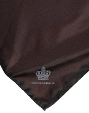 Dolce & Gabbana Brown DG Crown Silk Square Men Foulard Scarf