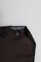 Dolce & Gabbana Brown DG Crown Silk Square Men Foulard Scarf