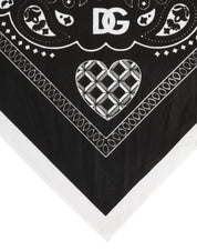 Dolce & Gabbana Black White Bandana Square Men Foulard Scarf