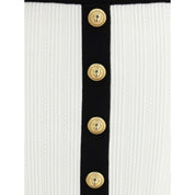 Balmain White Viscose Mini Skirt