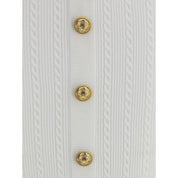 Balmain White Viscose Midi Skirt