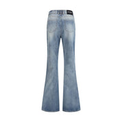 Balmain Blue Cotton Flared Jeans
