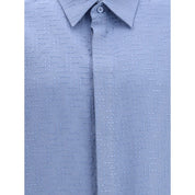 Fendi Light Blue Linen Shortsleeve Shirt