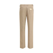 Fendi Brown Cotton Casual Pants