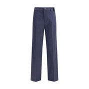 Fendi Blue Cotton Casual Pants