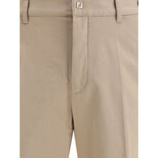 Fendi Brown Cotton Casual Pants