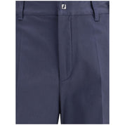 Fendi Blue Cotton Casual Pants