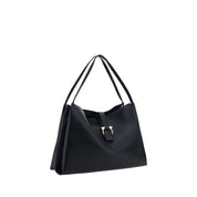 Ferragamo Black Calf Leather Bos Taurus Handbag